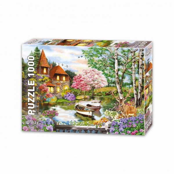 Piękna chata nad jeziorem (1000el.) - Sklep Art Puzzle